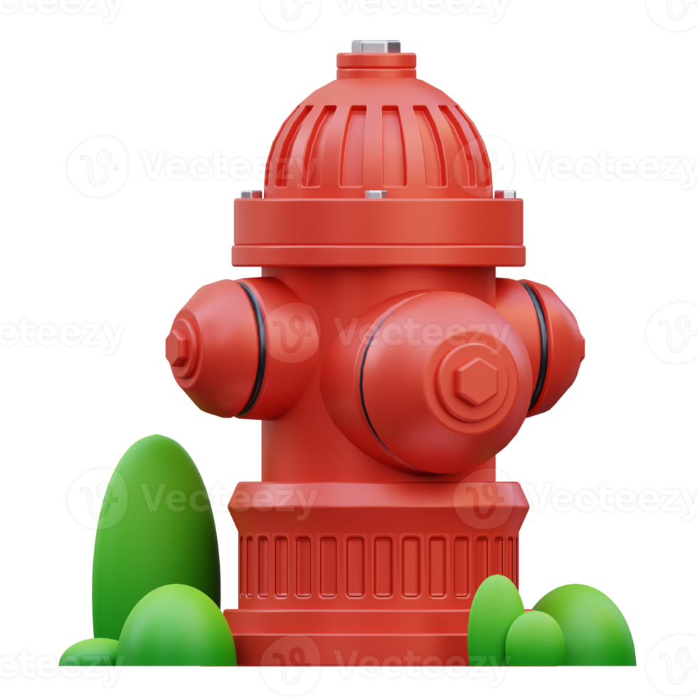 3d render Hydrant icon illustration, suitable for safety design themes, user manual themes, web, app etc png
