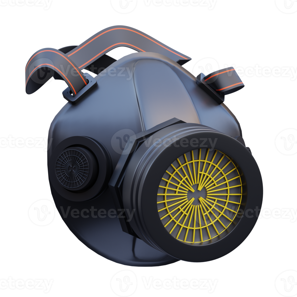 3d render Gas mask icon illustration, suitable for safety design themes, user manual themes, web, app etc png