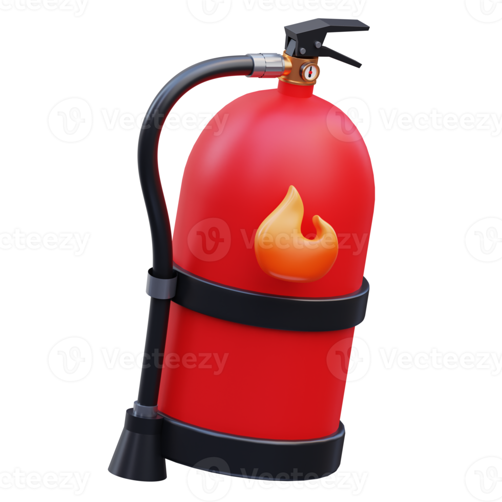 3d render Fire extinguisher icon illustration, suitable for safety design themes, user manual themes, web, app etc png