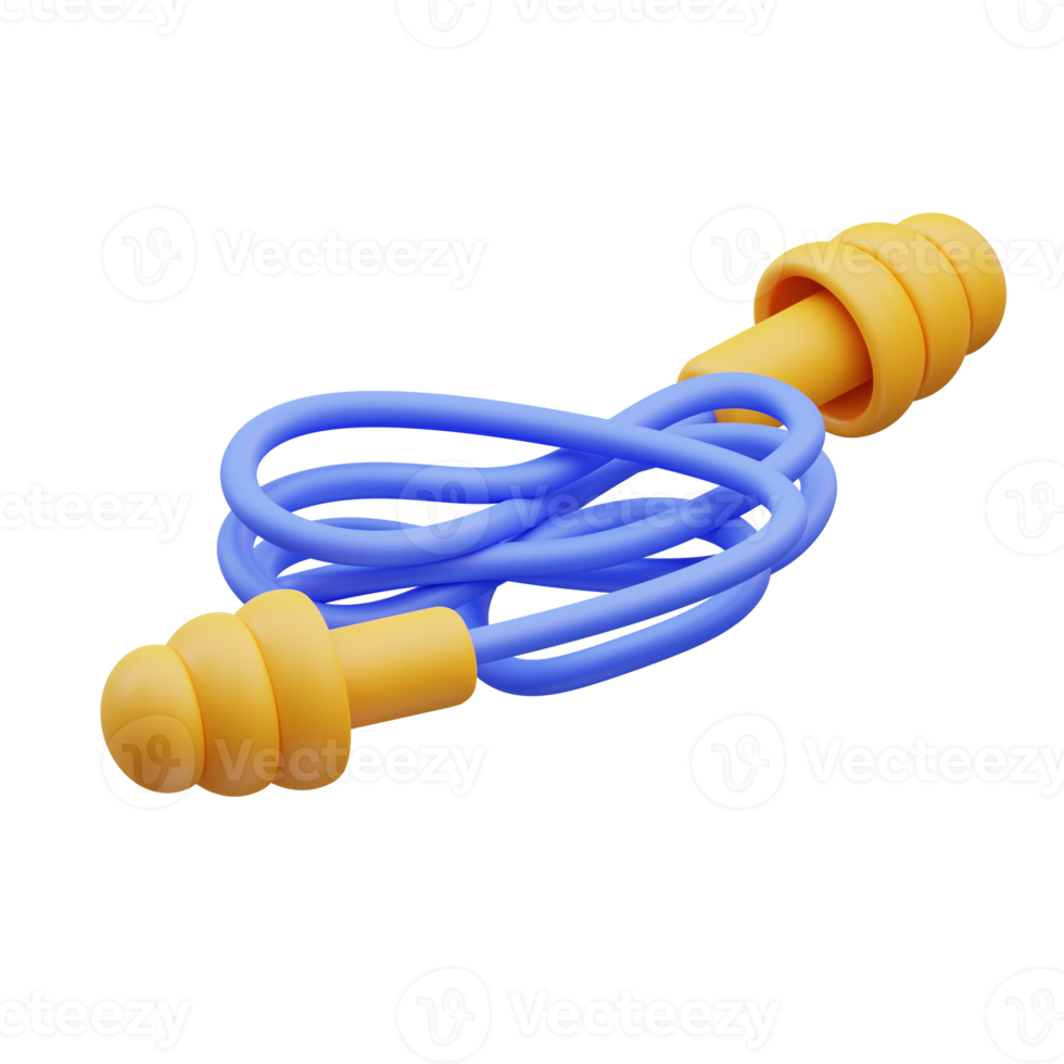 3d render Ear plug icon illustration, suitable for safety design themes, user manual themes, web, app etc png