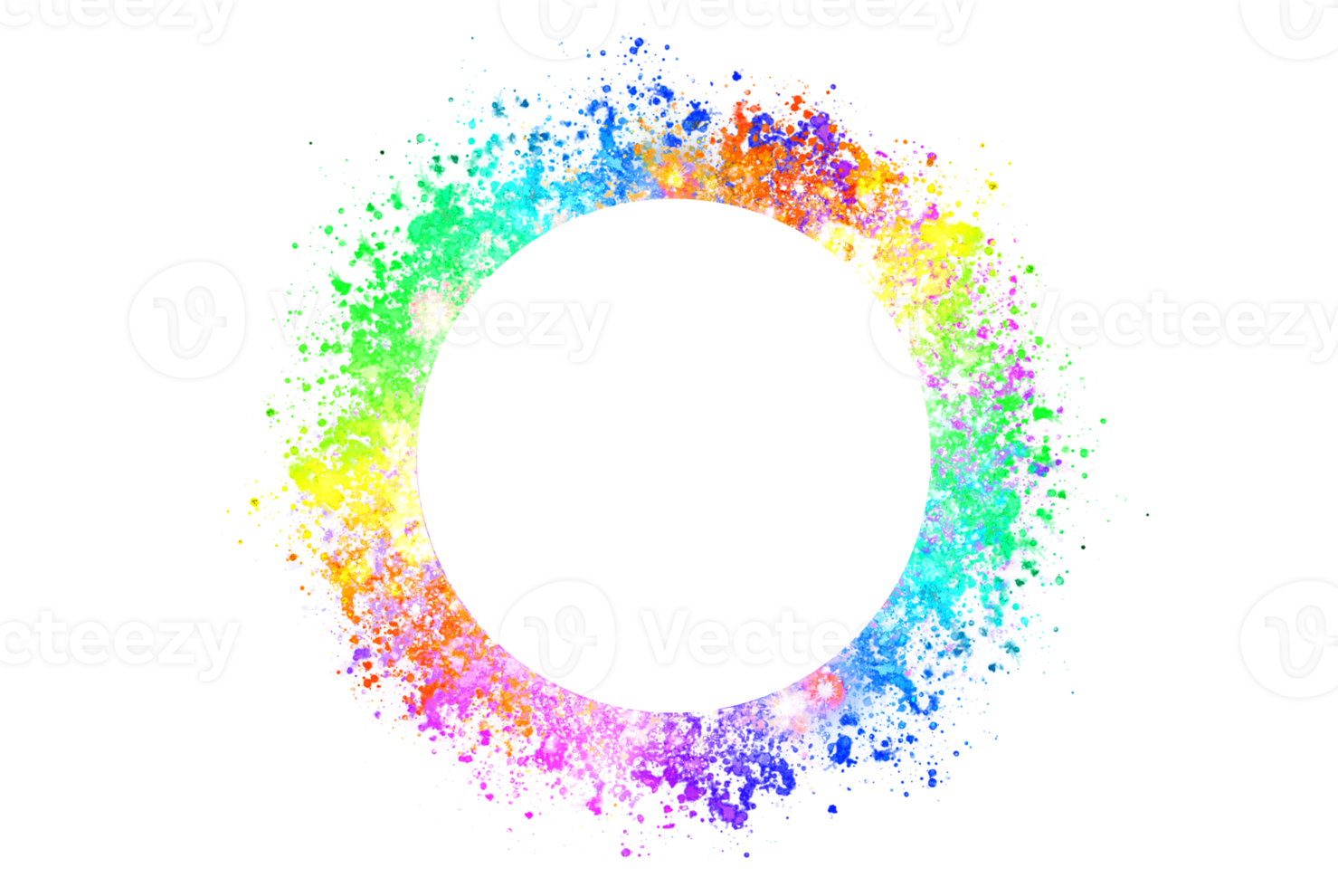 colorful circle frame circle light frame on transparent background PNG file