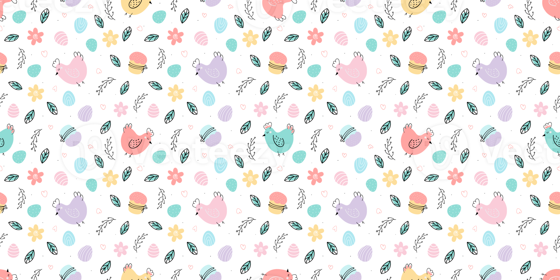 Easter seamless pattern. Background with Chicken , Easter eggs, willow png