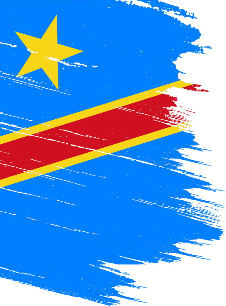 Democratic Republic of the Congo flag with brush paint textured isolated  on png or transparent