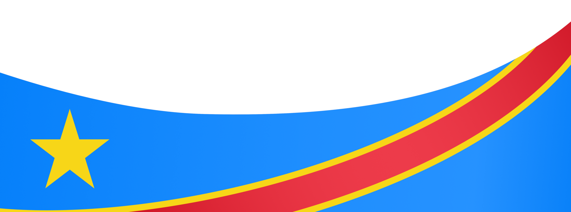 Democratic Republic of the Congo flag wave isolated on png or transparent background