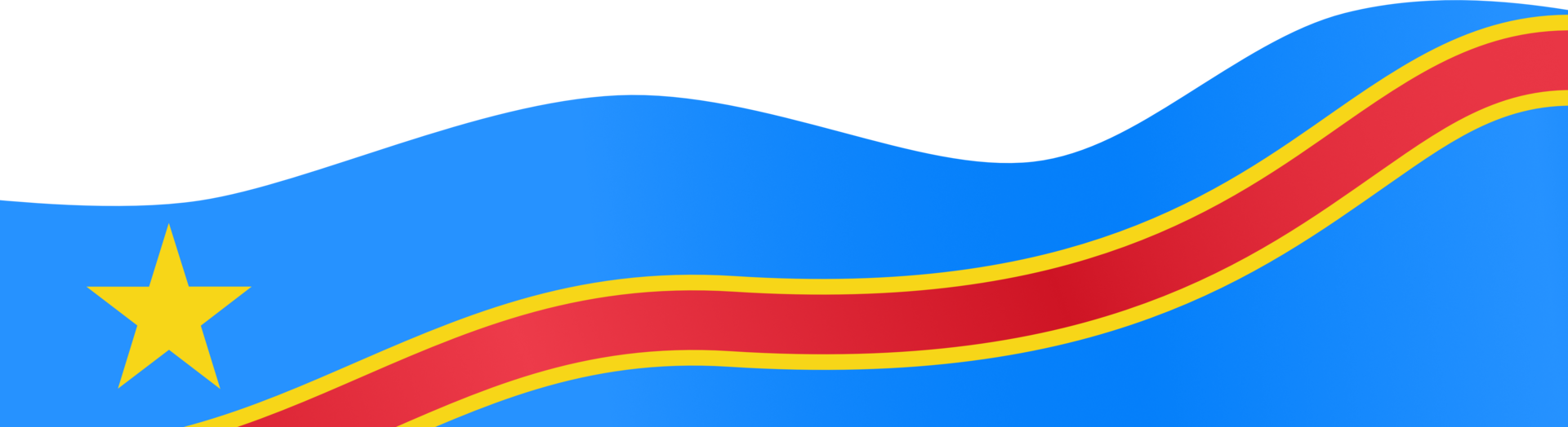 Democratic Republic of the Congo flag wave isolated on png or transparent background