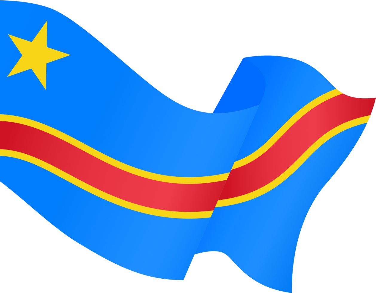 democratisch republiek van de Congo vlag Golf geïsoleerd Aan PNG of transparant achtergrond
