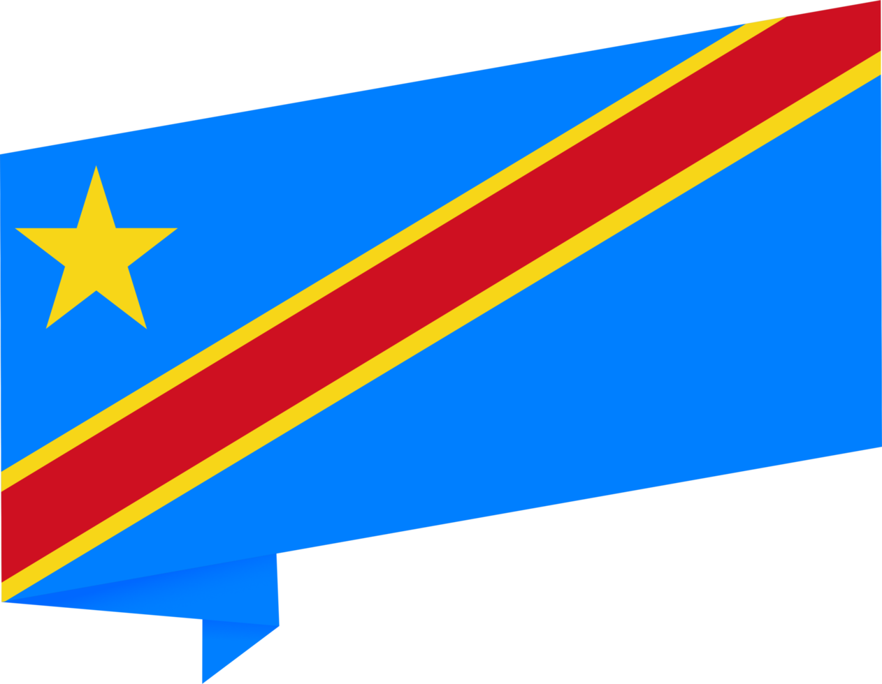 Democratic Republic of the Congo flag wave isolated on png or transparent background