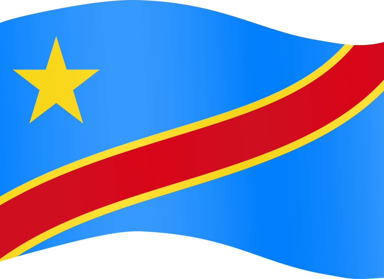 demokratisch Republik von das Kongo Flagge Welle isoliert auf png oder transparent Hintergrund