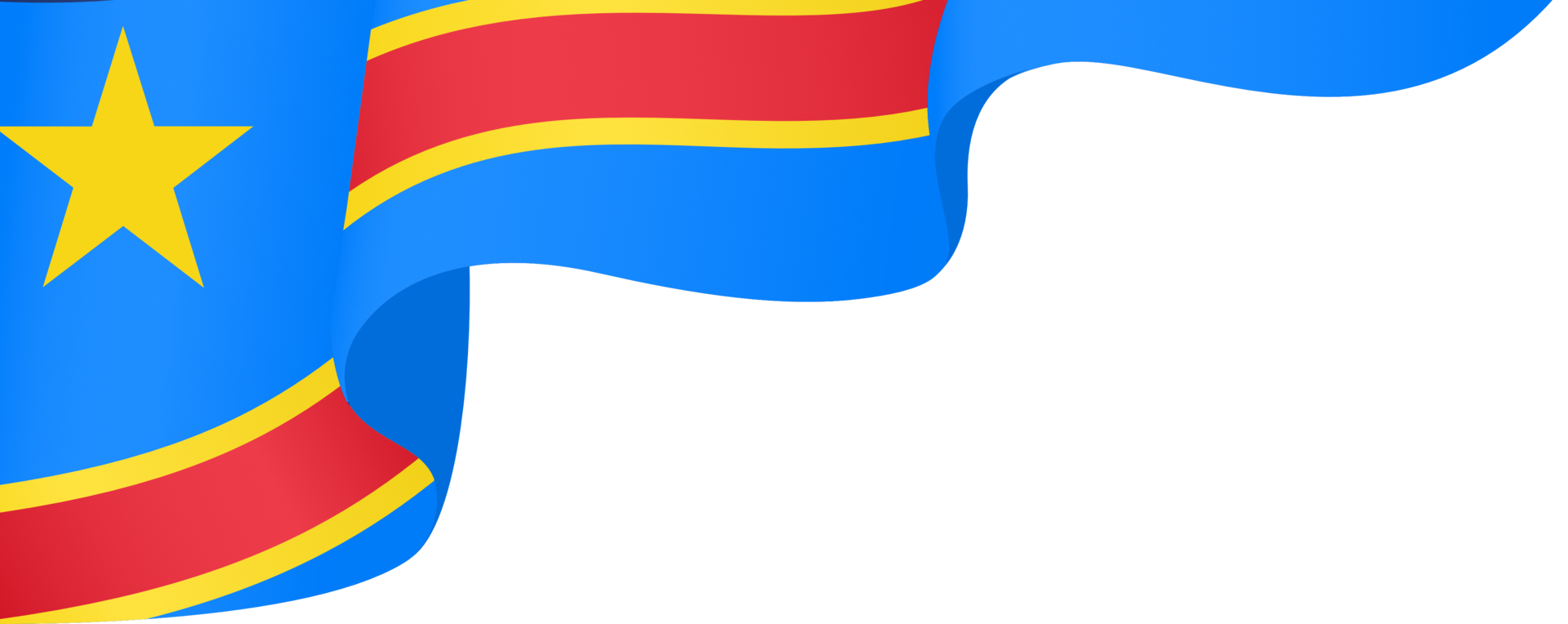 Democratic Republic of the Congo flag wave isolated on png or transparent background