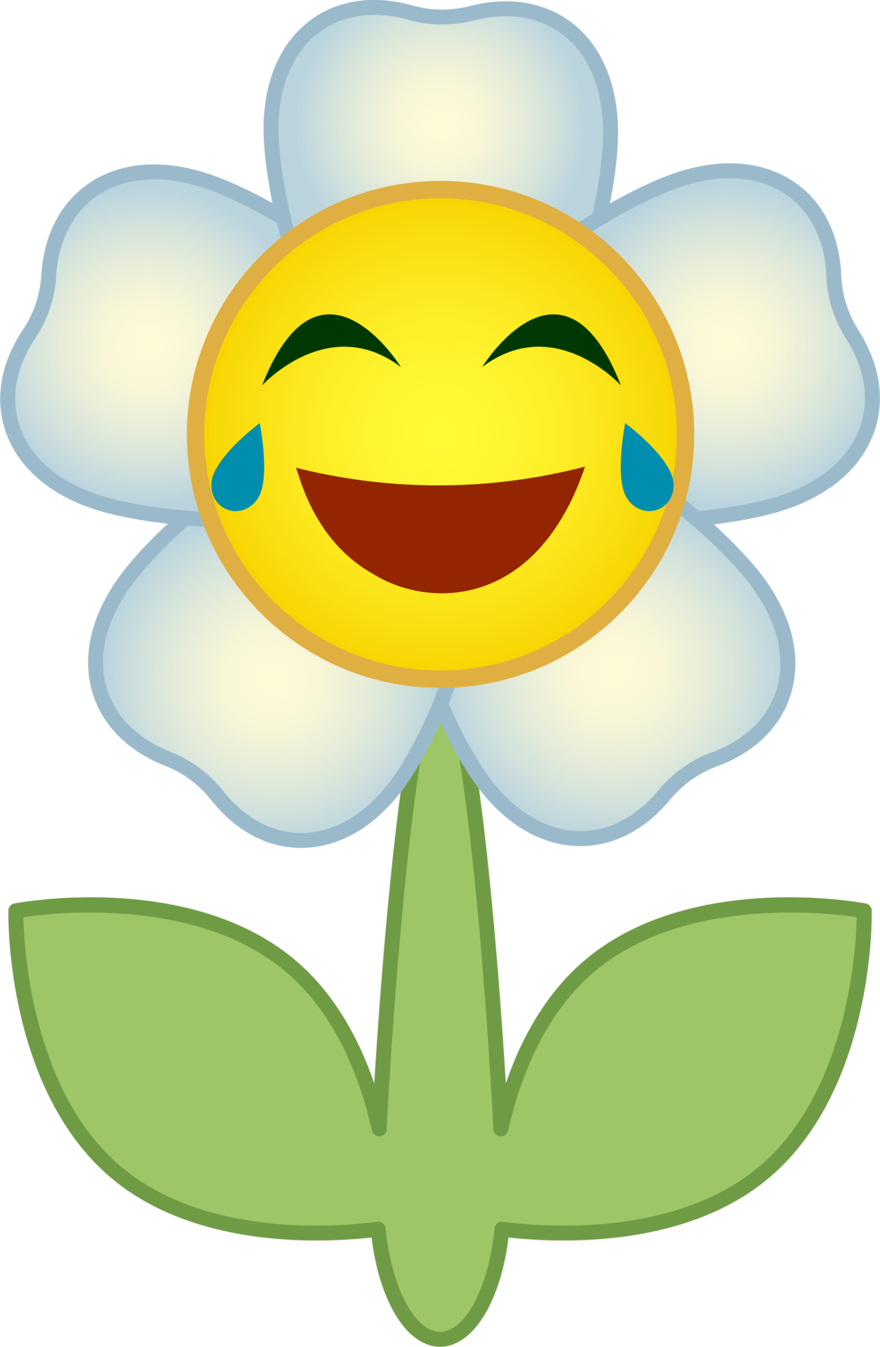 Free Flower emoticon. Flower cartoon character with face. PNG with