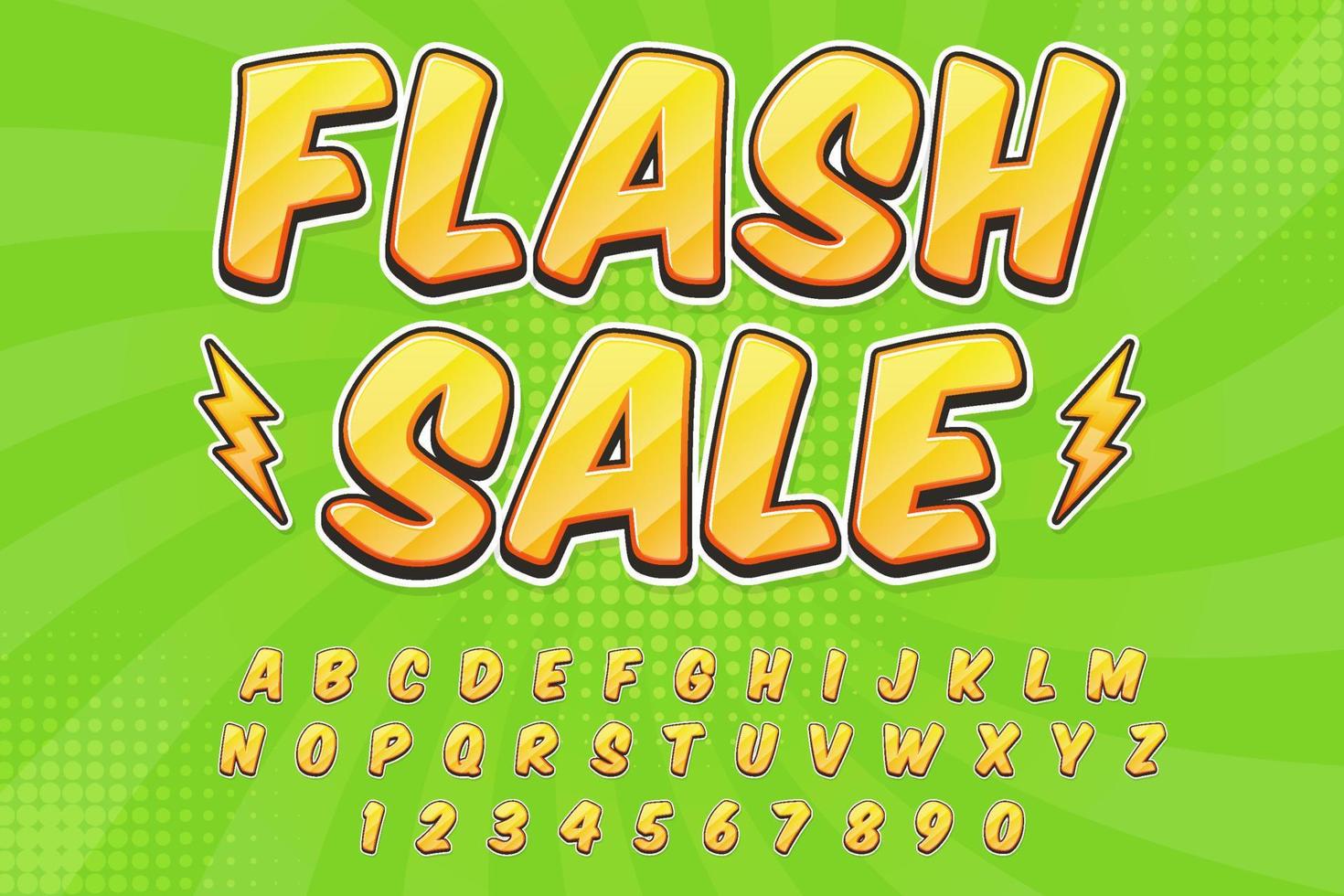 decorative flash sale text effect vector design