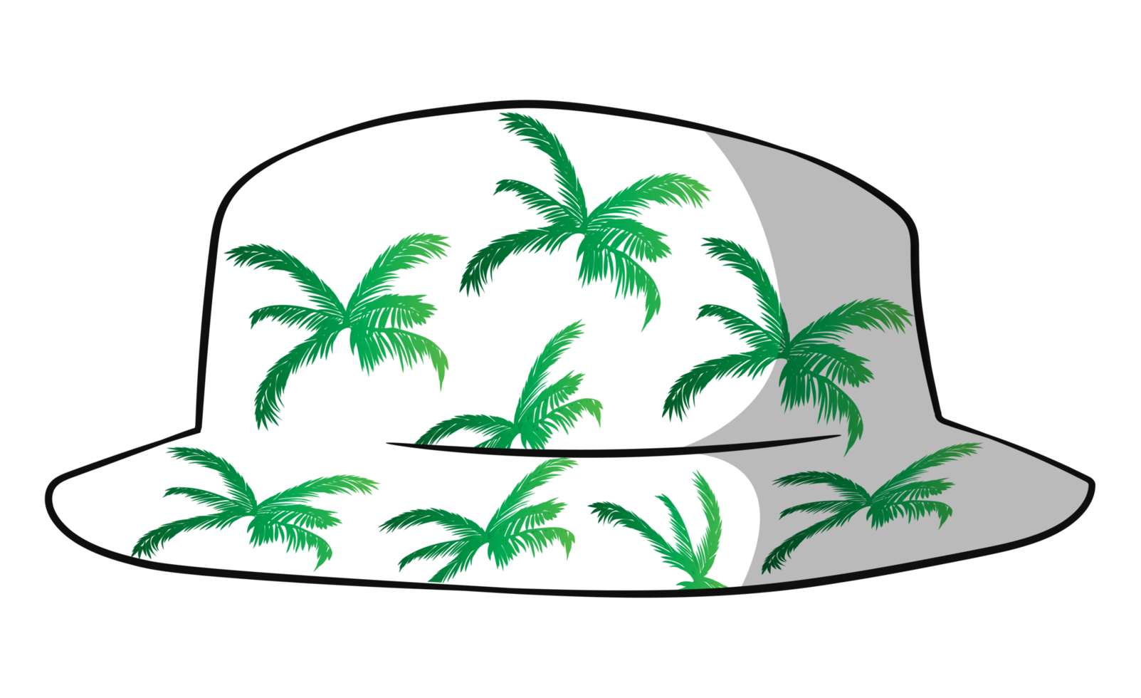 Pattern Palms Design Bucket Hat Style Headdress Accessory png