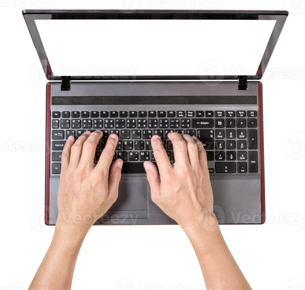 man using laptop isolated png