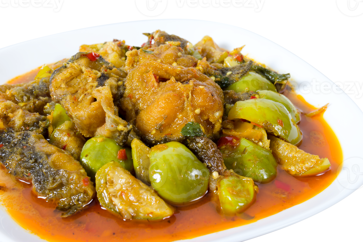 Spicy Fried Stir Catfish isolated png