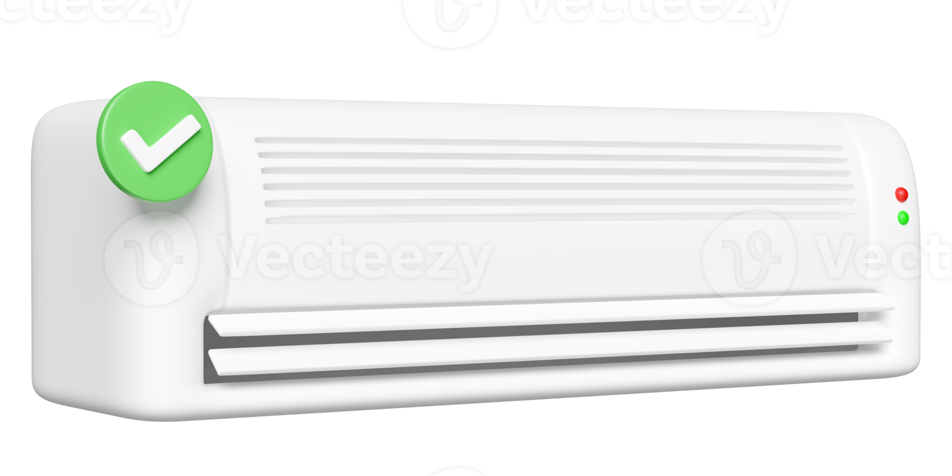 3d air conditioner system with checkmark isolated. 3d render illustration png