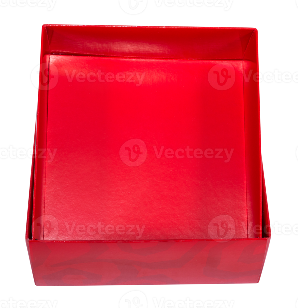 Open empty red box isolated png