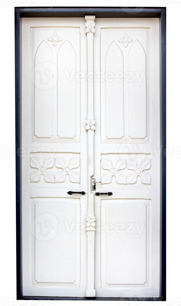 White wooden door isolated png