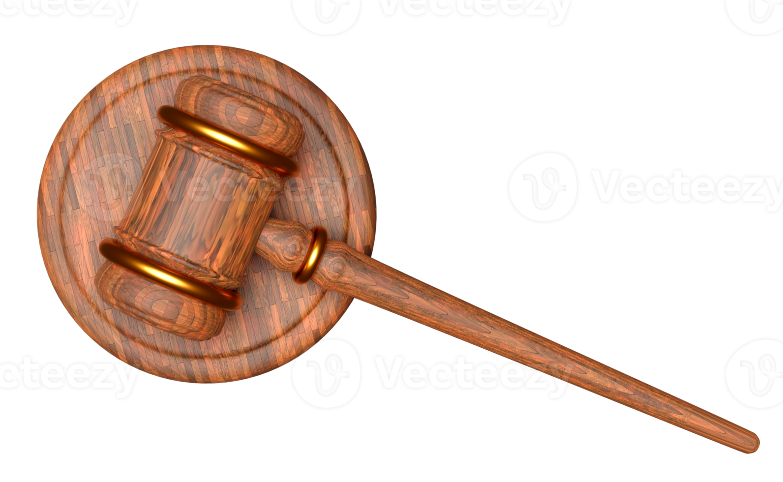 3d wooden judge gavel, hammer auction with stand isolated. law, justice system symbol concept, 3d render illustration, top view png