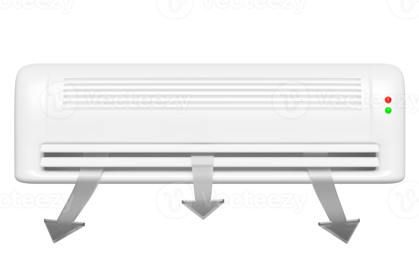 3d lucht conditioner systeem met pijl lucht stromen shows geïsoleerd. 3d geven illustratie png