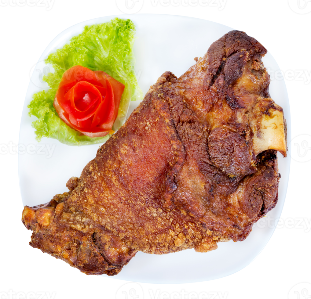 fried pork leg cooked isolated png