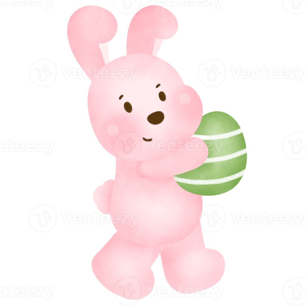 Watercolor Easter bunny png