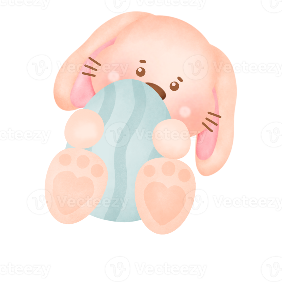 Watercolor Easter bunny png