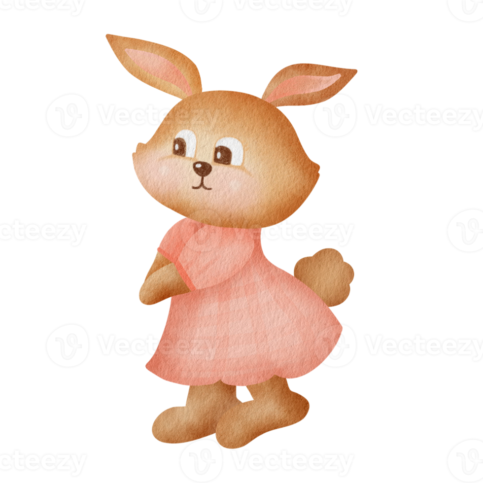 Watercolor Easter bunny png