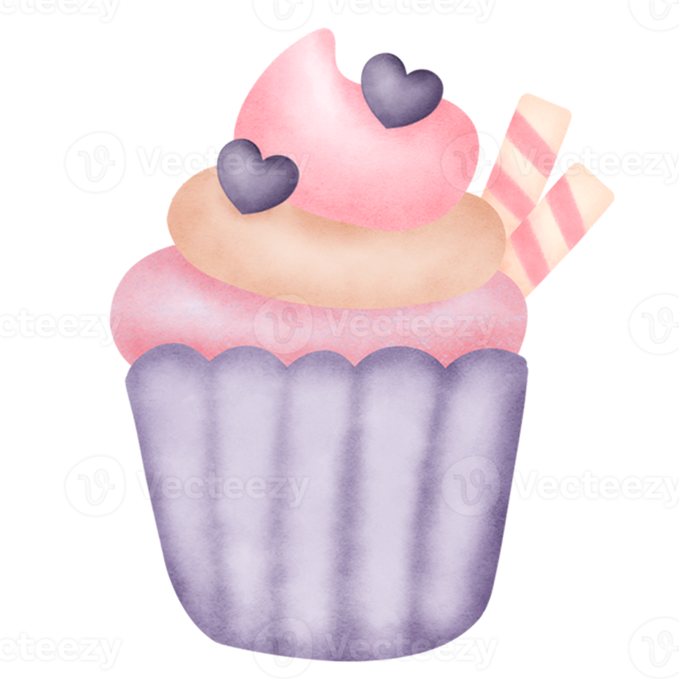 watercolor cupcake clipart. png