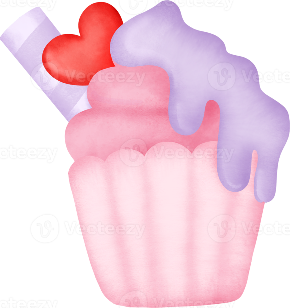 watercolor cupcake clipart. png