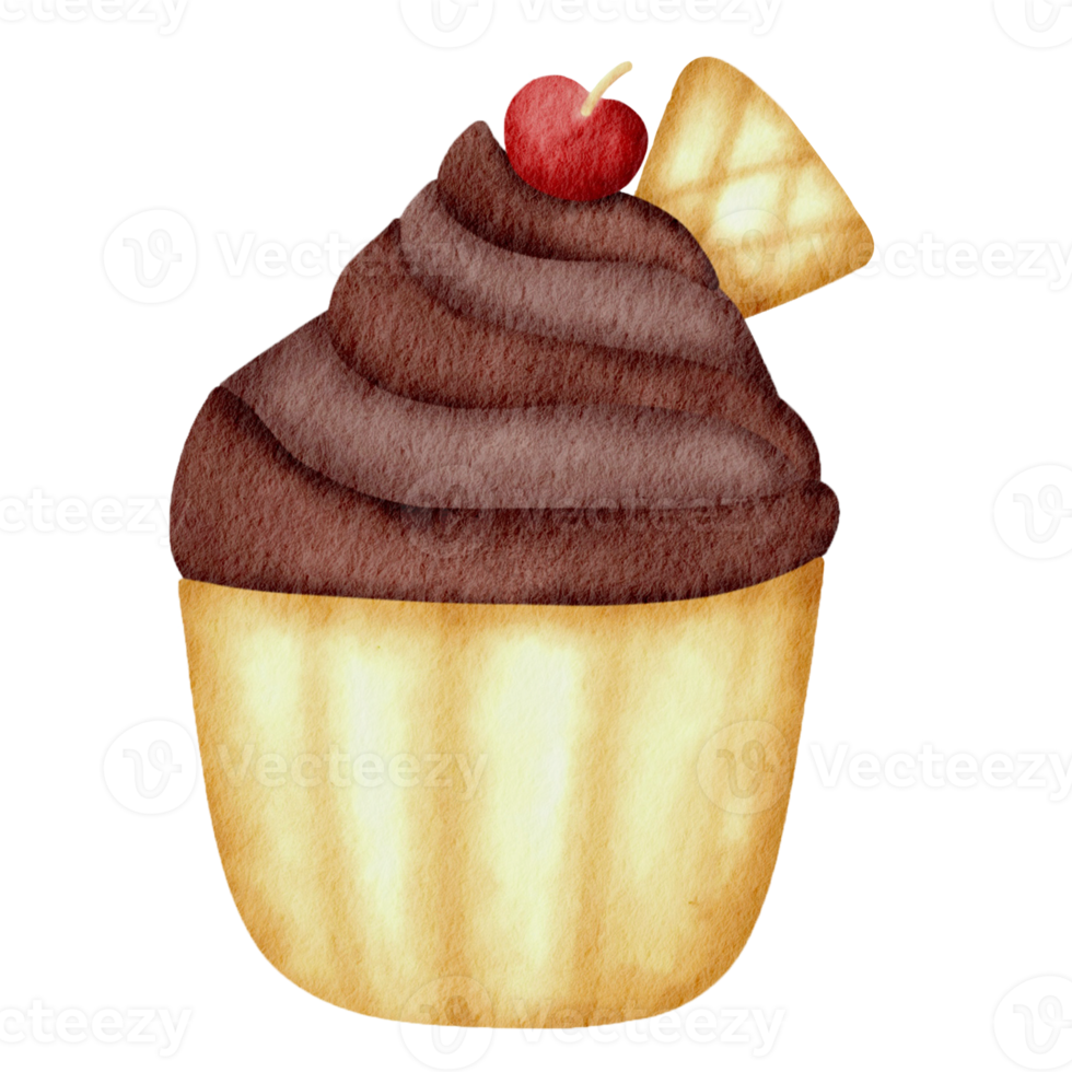 watercolor cupcake clipart. png