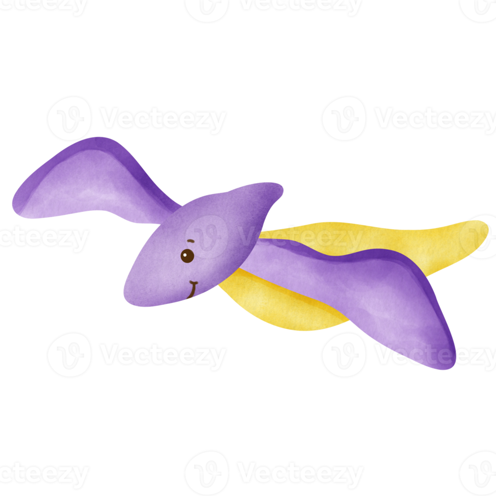 Cute dinosaur clipart in watercolor style . png