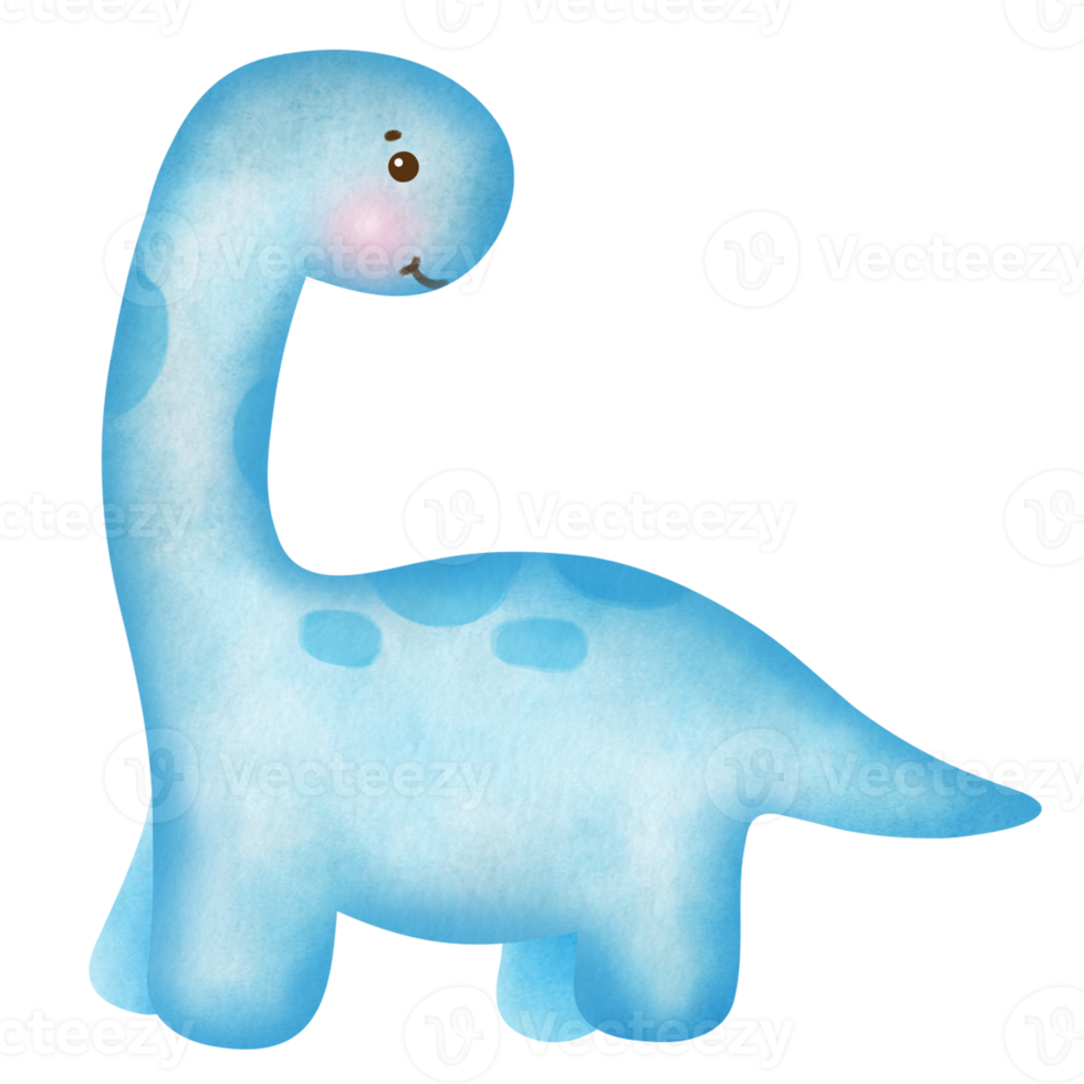 Cute dinosaur clipart in watercolor style . png