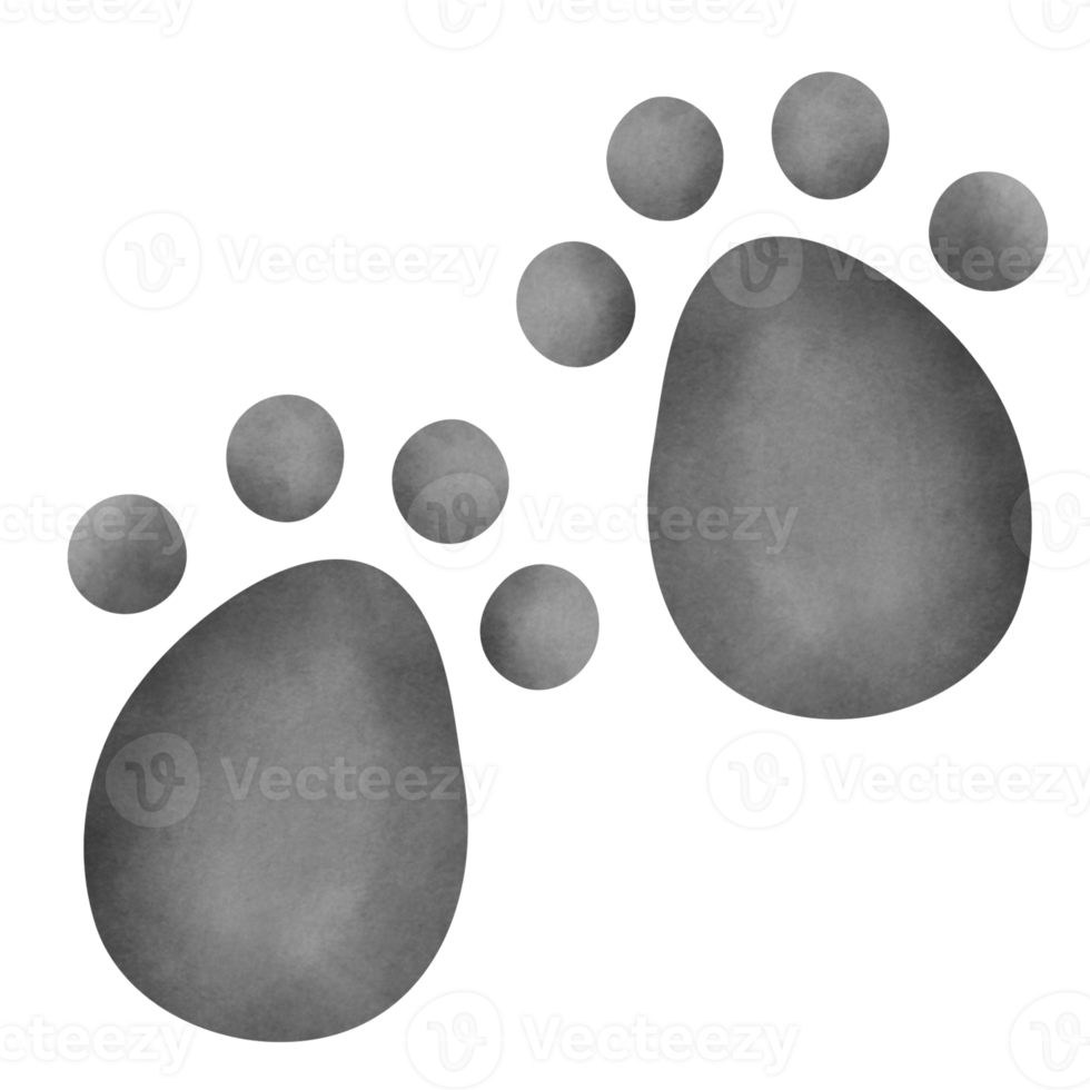 footprint clipart in watercolor style . png