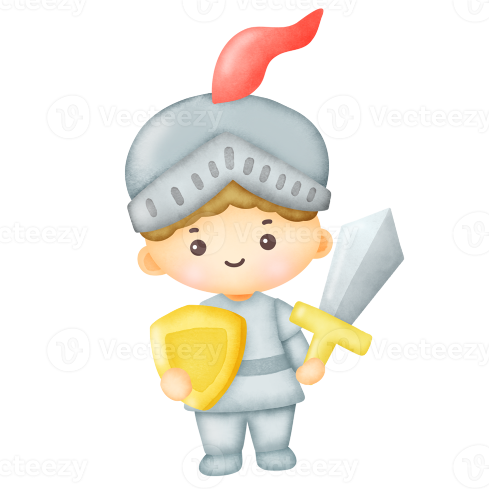 Watercolor knight  illustration clipart. png