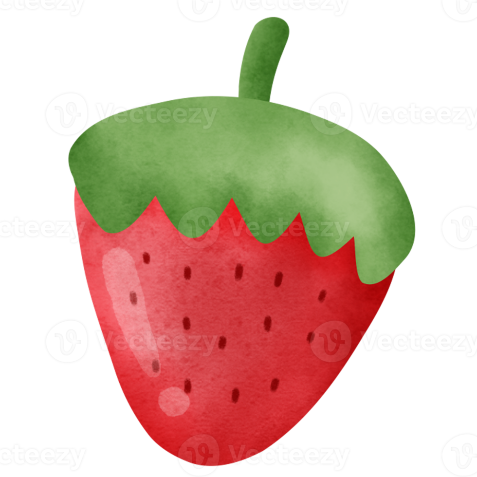 Watercolor strawberry clipart. png