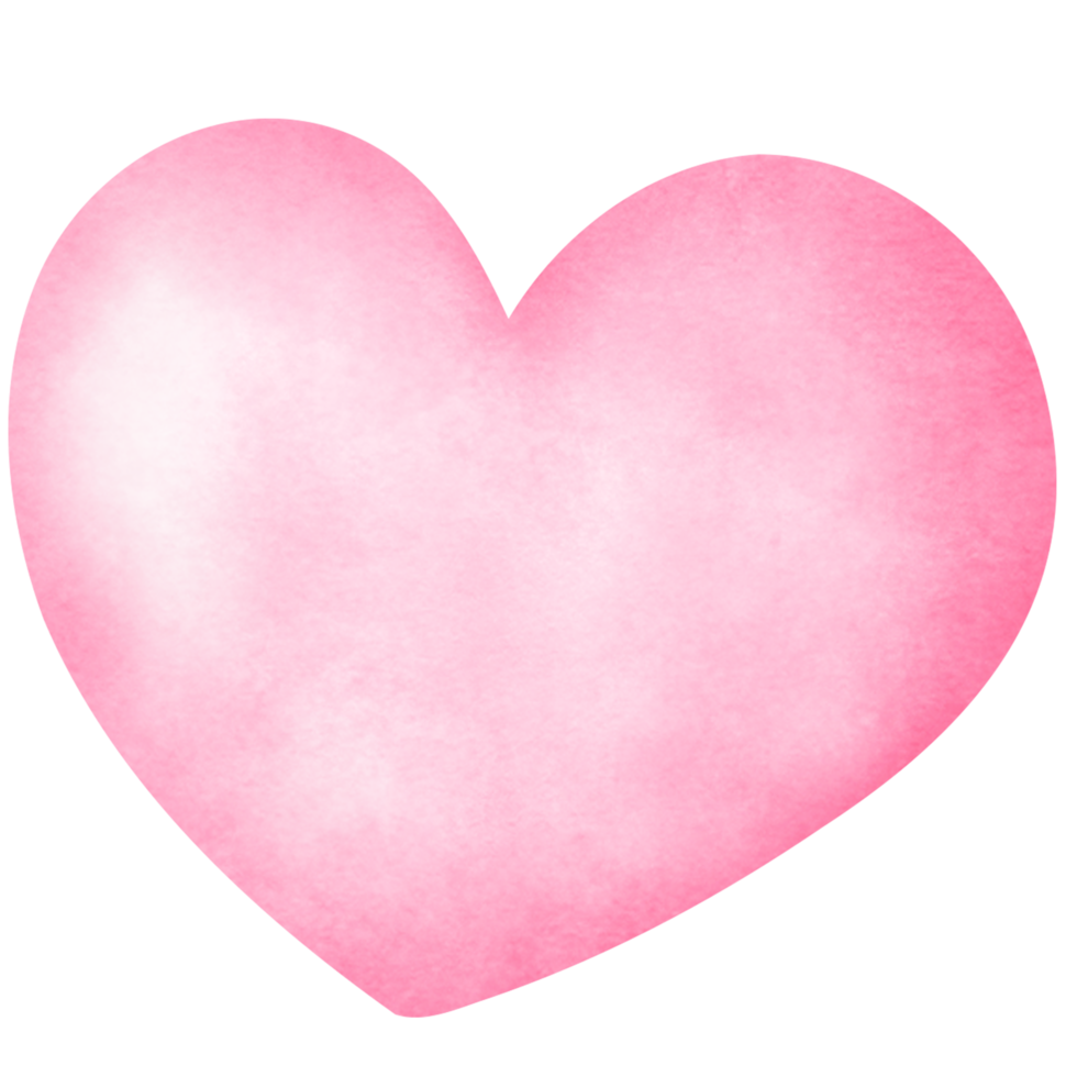 Watercolor pink heart illustration clipart. png