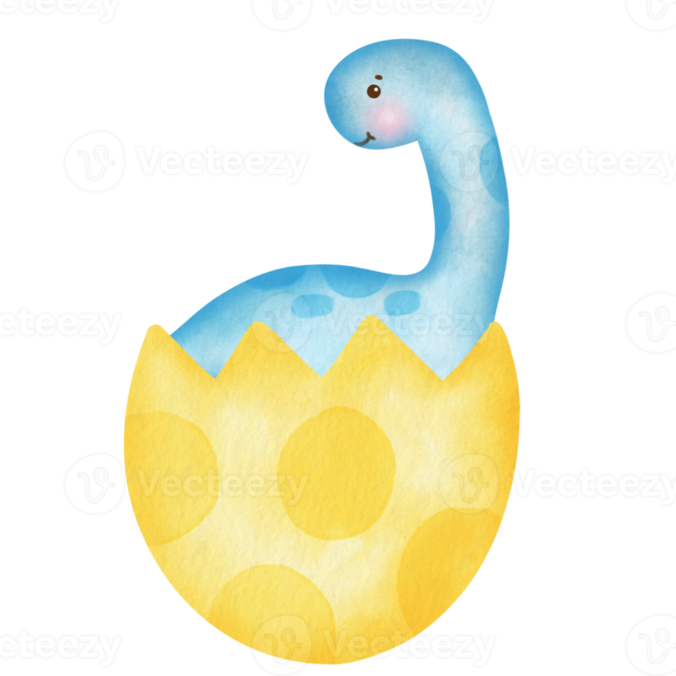 Cute dinosaur clipart in watercolor style . png