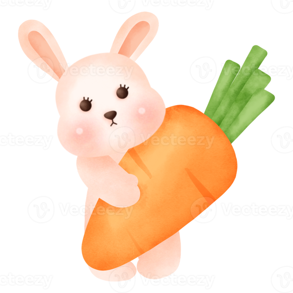 Watercolor Easter bunny png