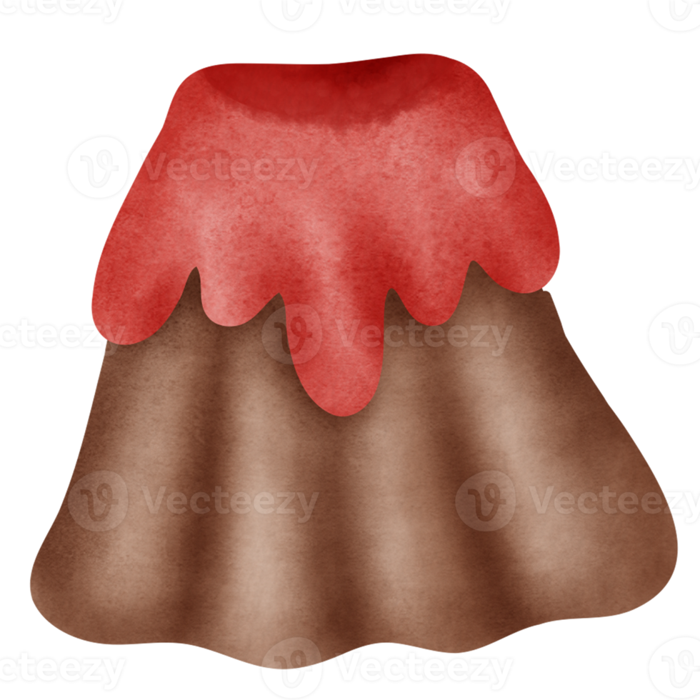 volcán clipart en acuarela estilo . png