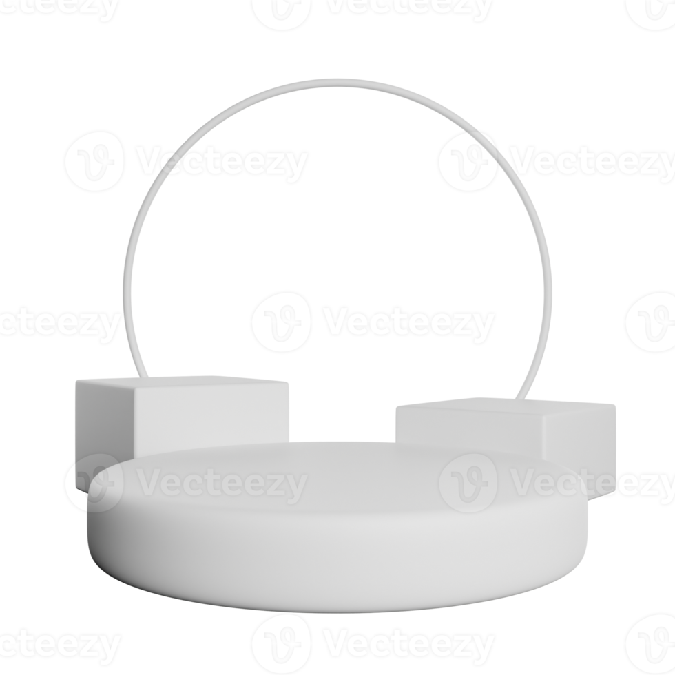 realistisk podium vit mall png