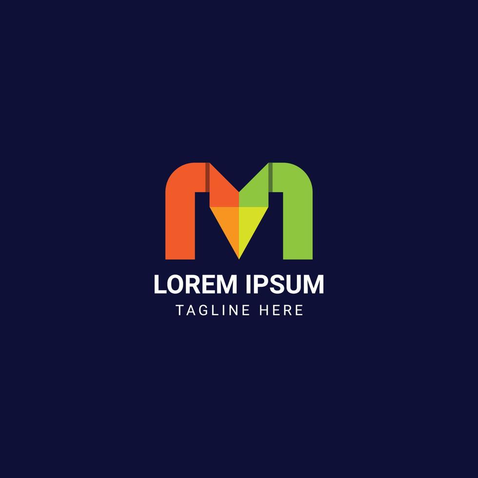 elementos de plantilla de diseño de icono de logotipo de letra m ...