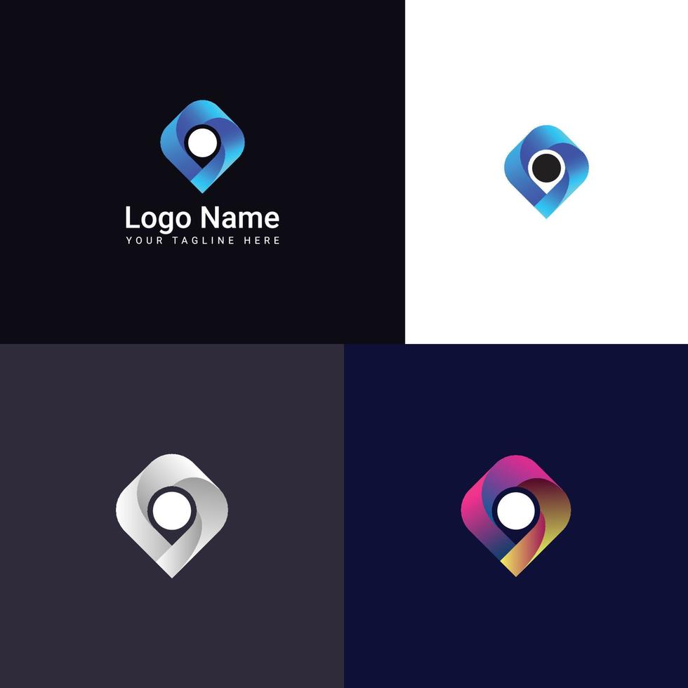 Pin Location Logo Vector Design. Brand Identity emblem, designs concept, logos, logotype element for template