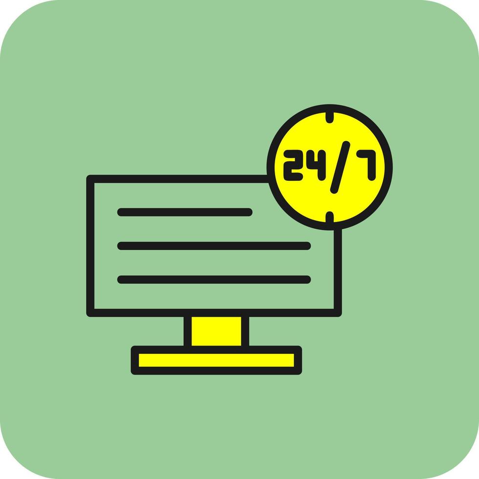24 7 Monitoring Vector Icon Design