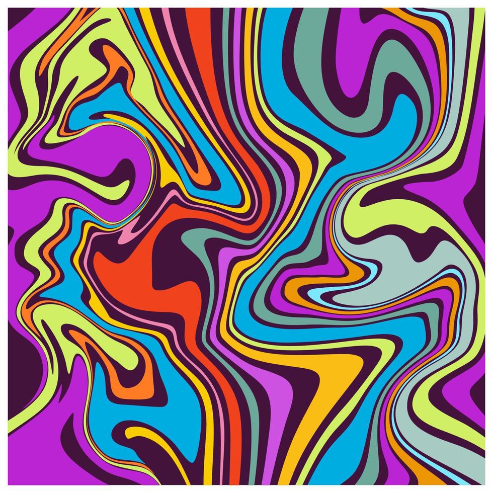 1960 estilo color olas antecedentes, un resumen vistoso psicodélico ondulado antecedentes. vector