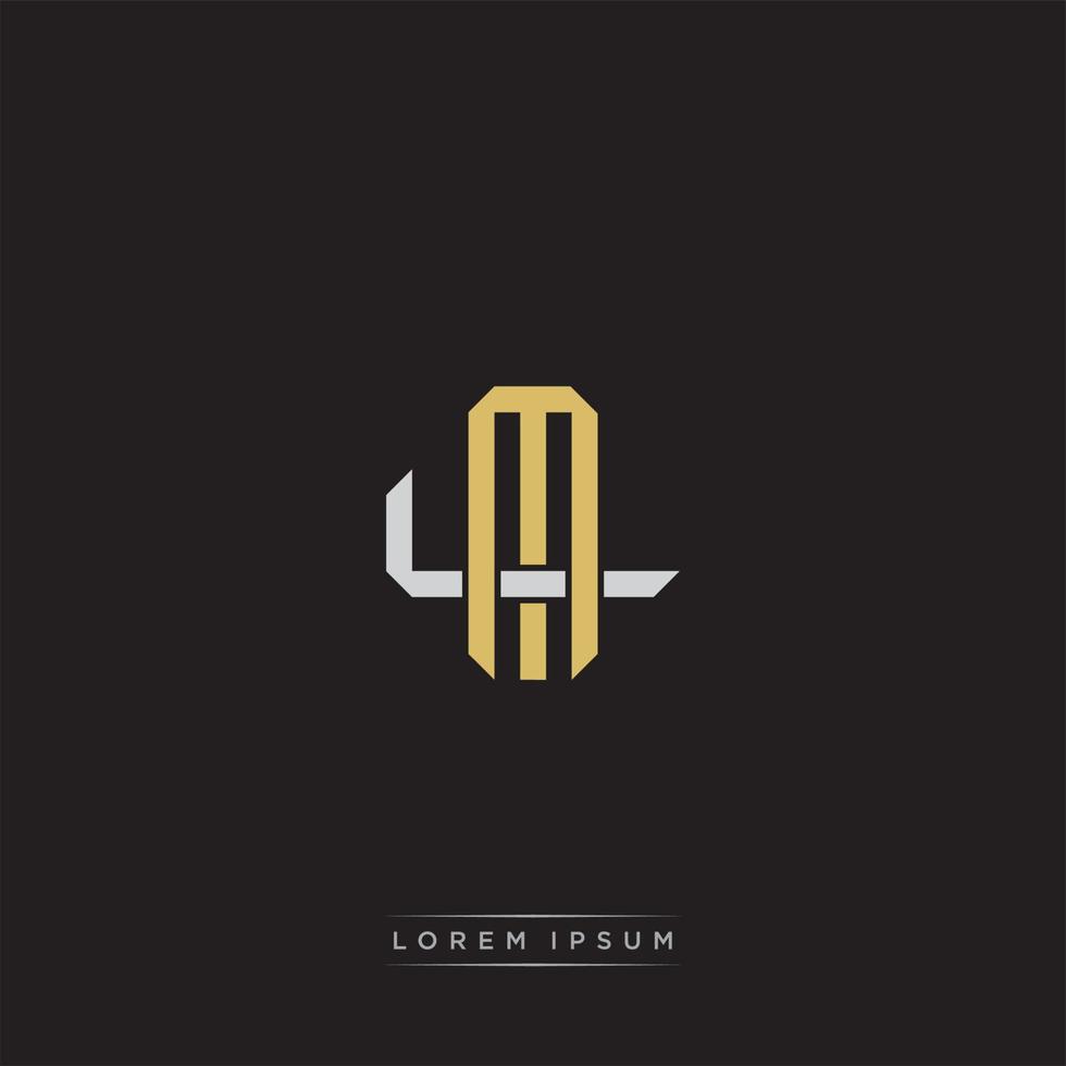 ML Initial letter overlapping interlock logo monogram line art style vector