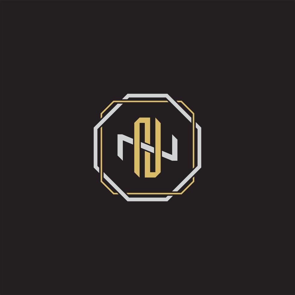 Initial letter overlapping interlock logo monogram line art style vector