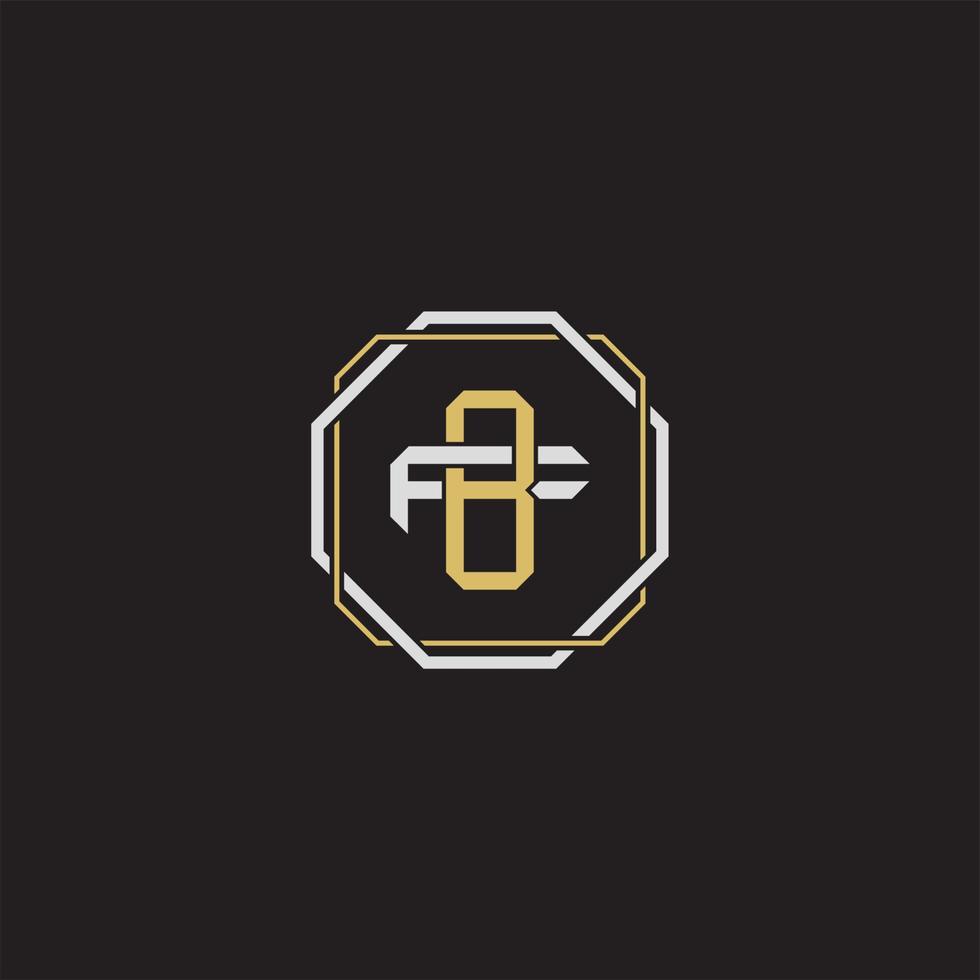 BF Initial letter overlapping interlock logo monogram line art style vector