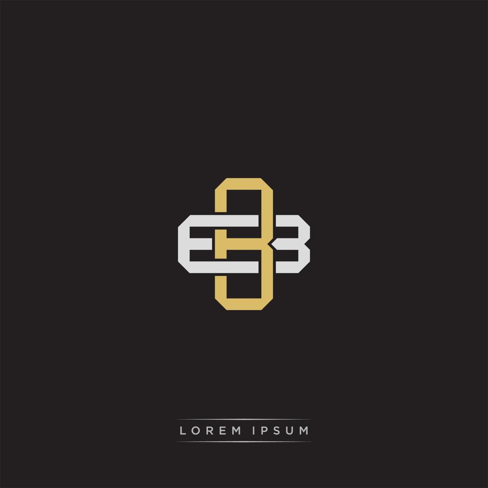 BB Initial letter overlapping interlock logo monogram line art style vector