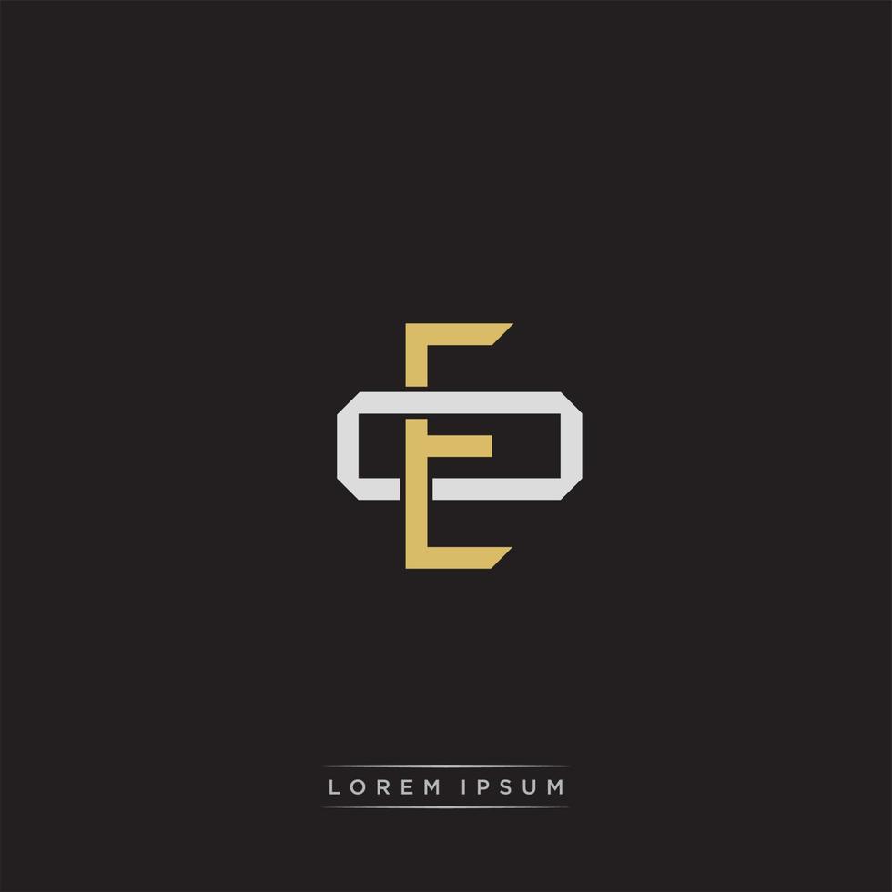 EO Initial letter overlapping interlock logo monogram line art style vector