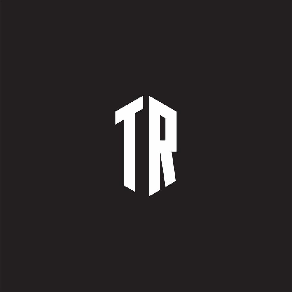 TR Logo monogram with hexagon shape style design template vector